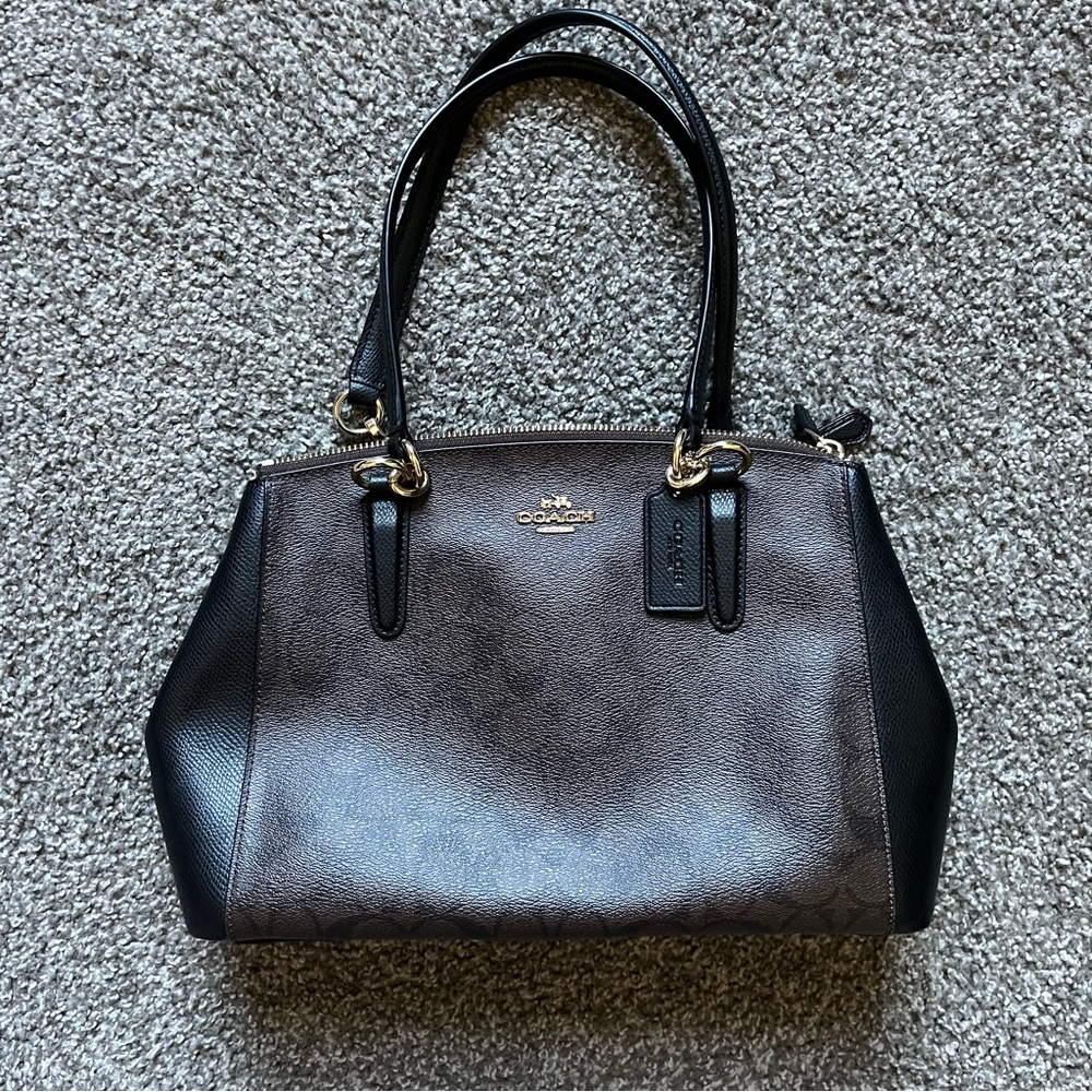 Black brown and gold Coach Purse